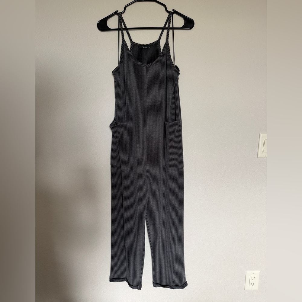 NWOT Ribbed Charcoal Jumpsuit